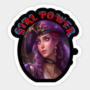 Girl power dreamy she pirate wench Sticker